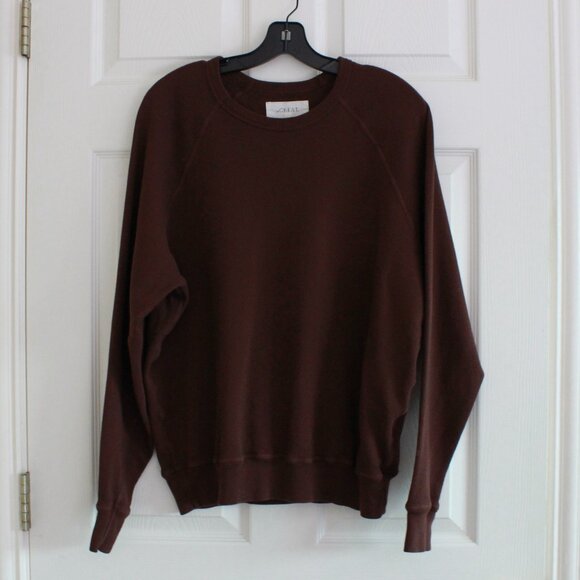 THE GREAT. The College Sweatshirt in Driftwood Chocolate Brown - Picture 2 of 11